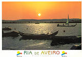 Ref� AVR-0028, Ria de Aveiro ao p�r do Sol, Costa de Prata, Ed. GRAFIPOST, tel. 214985760, (...), SD, Dim. 105x104 mm, Col. Nela d'Almeida,