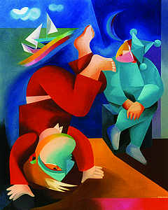 "Saltimbancos", acrílico sobre tela - pág. 65