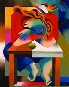 “Repouso na mesa”, acrílico sobre tela (0,73 x 0,60) – 1993 - pág. 82