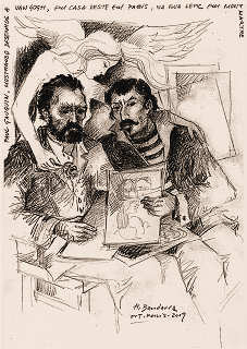Paul Gauguin, mostrando desenhos a Van Gogh, em casa deste na rua Lepic, Montmartre – Paris - pág. 91