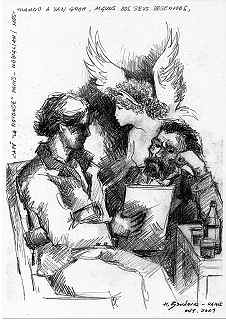 Modigliani mostrando a Van Gogh, alguns dos seus desenhos. Café “La Rotonde” – Paris - pág. 93