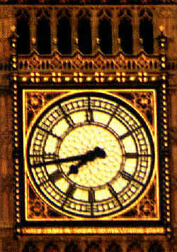 Relógio da torre do Big Ben, em Londres.