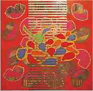 Recomenda-se um a tr�s sorrisos por dia - It's recommended one to three smiles each day | | Acr�lico e colagem s/ tela - Acrylic and collage on canvas | 170x170 cm - 2005