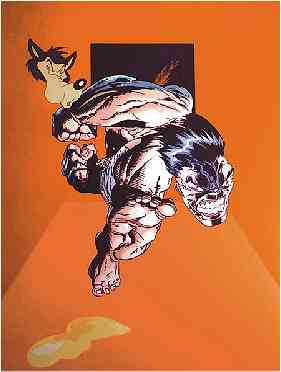 Figure in movement with wandering head | Acr�lico s/ tela - Acrylic on canvas  150x195 cm. 2004.