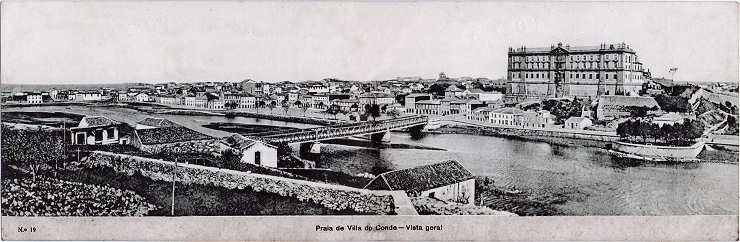 N� 19 - Praia de Vila do Conde, vista geral - Editor desc. - Dim. 282x92 mm - Carimbo postal 08JAN1908 - Col. A. Monge da Silva - Clicar para ampliar.