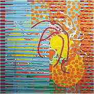 Sputnik meu amor - Sputnik my love | Acr�lico e colagem s/ tela - Acrylic and collage on canvas | 170x170 cm - 2006