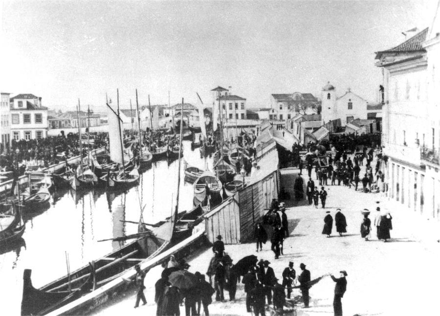 Aveiro em Março de 1900. Clicar para ampliar.
