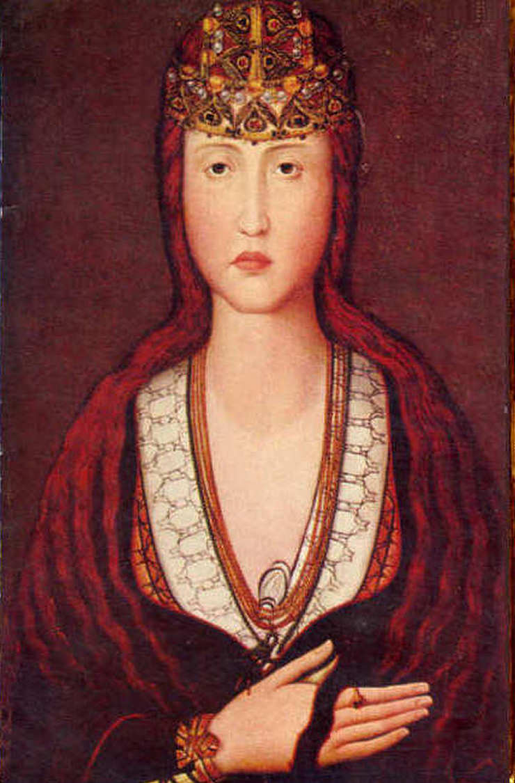 Retrato restaurado de St� Joana. Quadro de autor primitivo, depois de restaurado. Museu de Aveiro