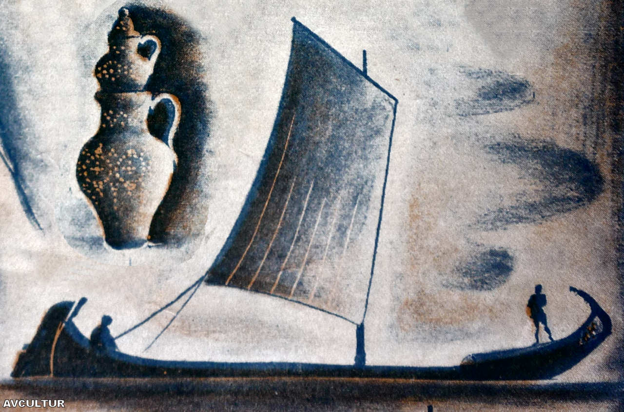 Pe�a Cer�mica de Barro Tradicional  e Barco Moliceiro.