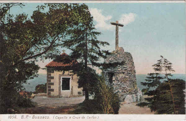 N� 1056 - Bussaco, Capella e Cruz de Ceifaz - Edi��o B.P. - Dim. 138x90 mm - Col. A. Monge da Silva (c. 1905)