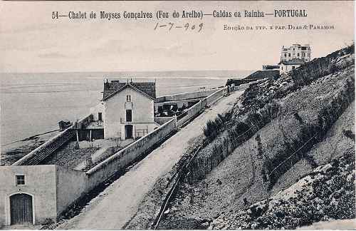 N.� 64 - Chalet de Moyses Gon�alves (Foz do Arelho) - Caldas da Rainha - Edi��o da Typ. e Pap. Dias & Paramos - (1/7/1909) - Dimens�es: 13,2x8,8 cm. - Col. Miguel Chaby.