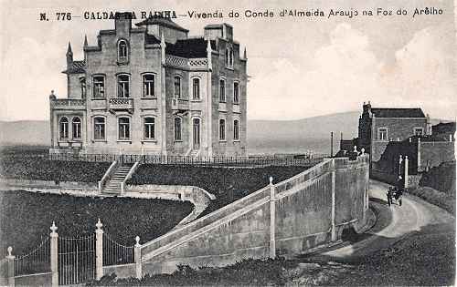 N.� 776 - Caldas da Rainha - Vivenda do Conde d'Almeida Araujo na Foz do Arelho - Edi��o Alberto Malva (cerca de 1910) - Dimens�es: 13,8x8,7 cm. - Col. Miguel Chaby.
