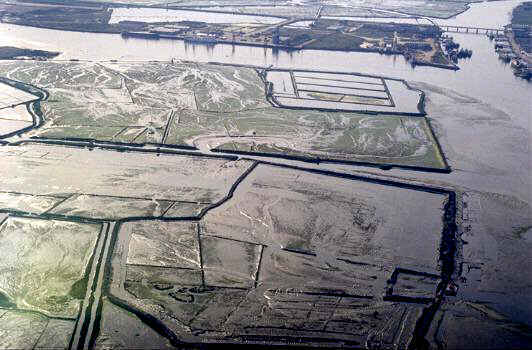 Vista a�rea de parte da �Ria de Aveiro�.