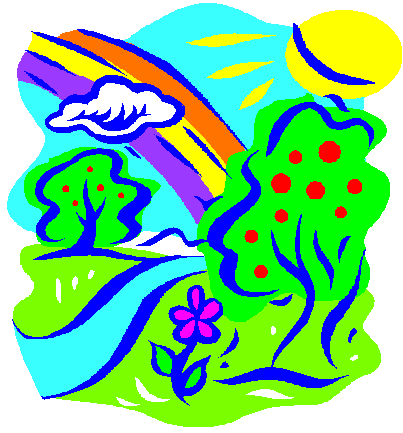 Arco-�ris a brilhar ao sol, flores, campos verdes, �guas claras e cintilantes, que bela a natureza �!