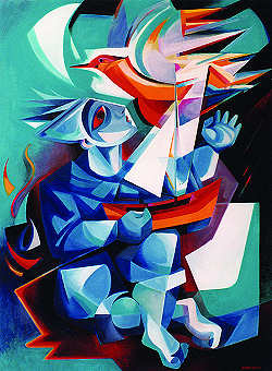 �Na terra e no mar�, acr�lico sobre tela. - p�g. 77