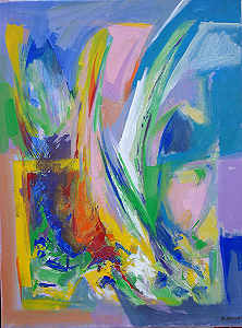 Julieta Aguiar - Abstrac��o azul - Clicar para ampliar.