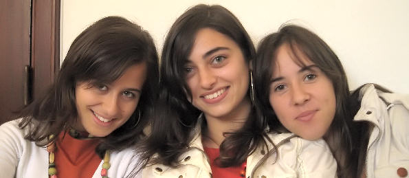 As tr�s alunas do grupo de trabalho - Aveiro, 19 de Maio de 2008.